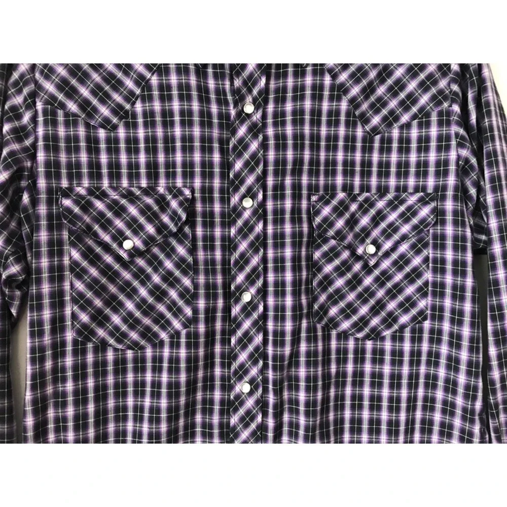 Vintage Miller Pearl Snap Purple Western Wear Long Sleeve Shirt 15-33 Med Unisex
